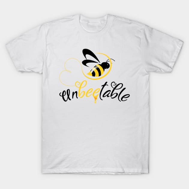 Bee T shirt Unbeatable - Best Beekeeper Motivation T-Shirt by Qprinty